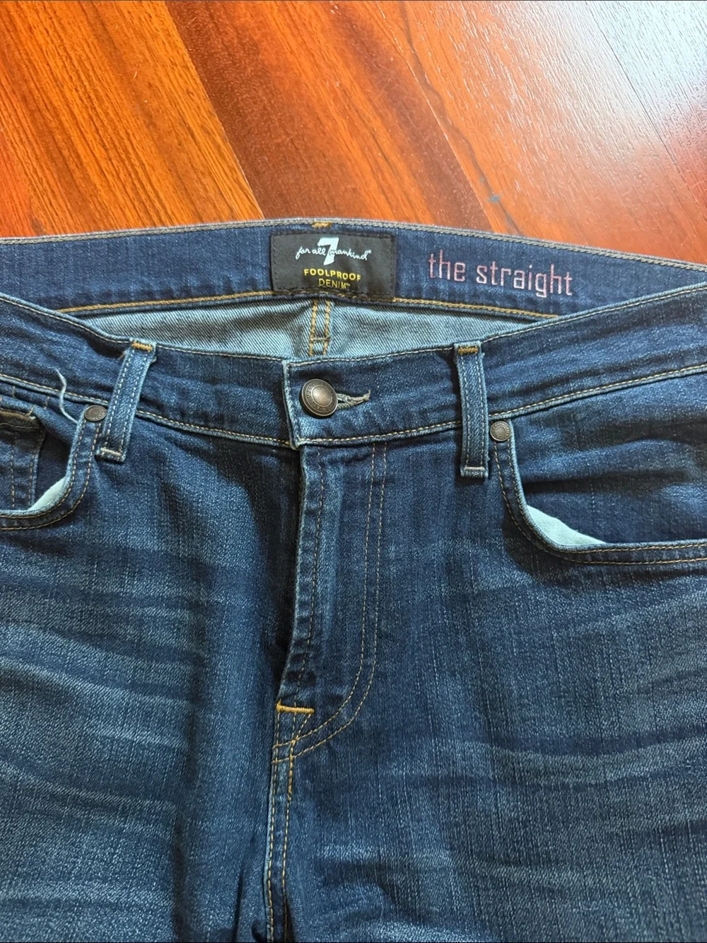 7 For All Mankind Men's Straight Leg Jeans - Indigo Blue
